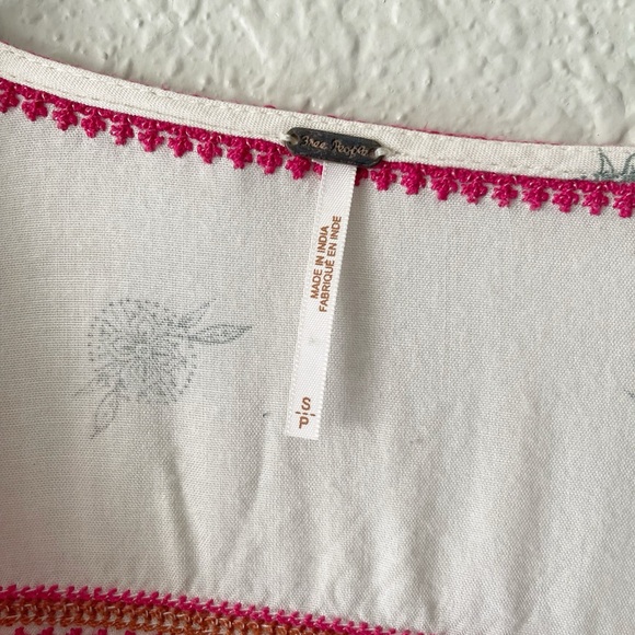 Free People Tulum 3/4 Bell Sleeve Embroidered Boho Tunic Mini Dress S - Picture 12 of 14